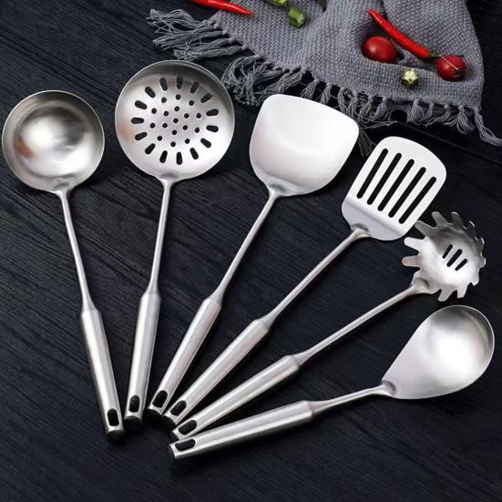 Stainless Steel Soup Ladle Large Spatula Set Kitchen Utensils Cooking Trowel Kitchenware Gift for Chefs Cooking Enthusiasts