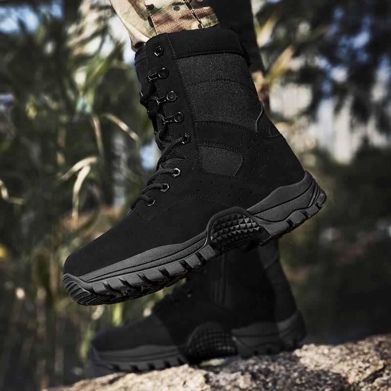 Training Boots Large Size Military Boots Men's Outdoor Combat Boots High Top Field Boots Military Fans Outdoor Sneakers Hiking Shoes