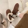 2024 New Winter Women's Fur Short Boots Plush Thick Warm Flat Thick-soled Cotton Shoes Women's Suede Snow Boots Botas Mujer