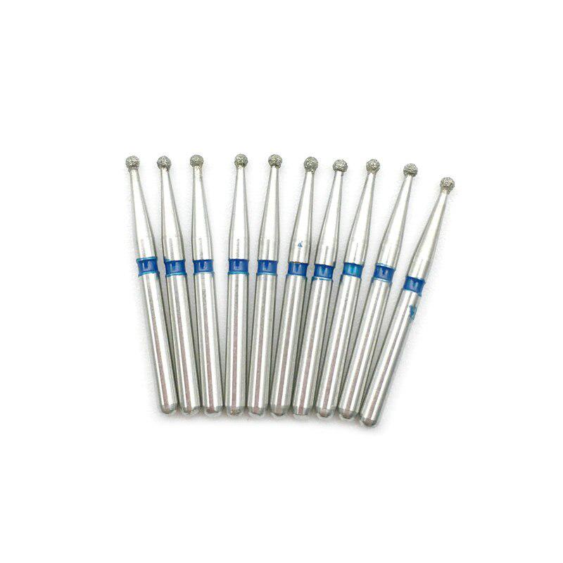 10PCS Diamond Dental Burs Drill FG Dia-burs Medium Ball Round Type 1.6M for High Speed Handpiece BR-45