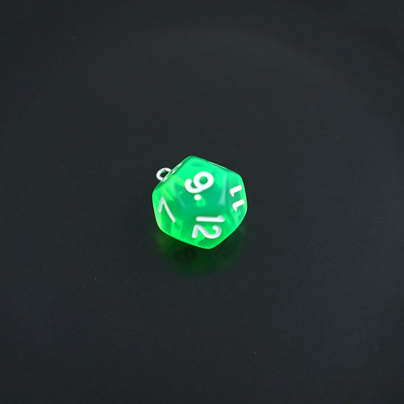 Acrylic 12-Sided Colorful Polyhedral Dice Keychain Ornament