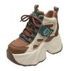 Mode Nieuwe Dames Herfst Lente Chunky Sneakers Veters Platform Sportschoenen Vrouw Dikke Zool Hoge Hakken Vrouwelijk 10CM Wedges Sneakers