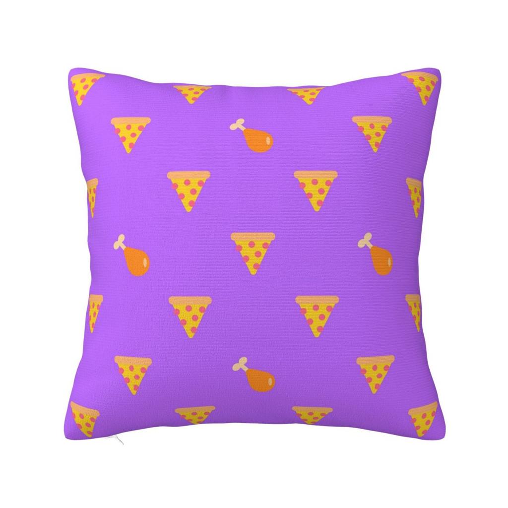 Pizza Chicken Legs French Pattern Square Pillowcase Cushion Cover Pillow Case Throw Pillow Cover for Home Sofa Living Room