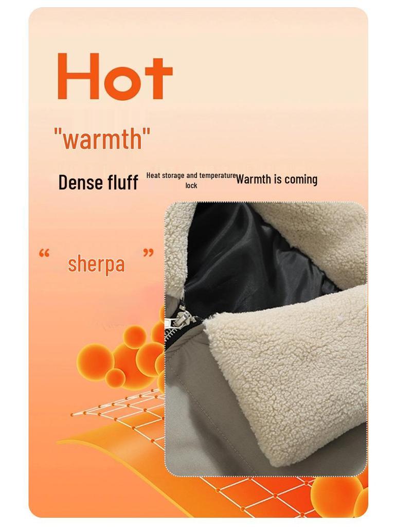 2025 Winter Herren Trendige Dicke Baumwolljacke mit Schönem Pelzkragen und Stehkragen