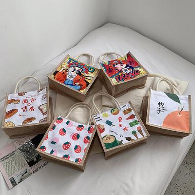 Internet Celebrity Summer Cute Cartoon Shoulder Satchel Student Lunch Box Bento Bag Japanese Girl Hand-Held Canvas Bag