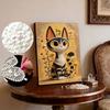 5D DIY Frameless Pearl Painting Cute Cat Pattern Painting Kit Suitable for Home Living Room Bedroom and Other Wall Decoration Art Paintings