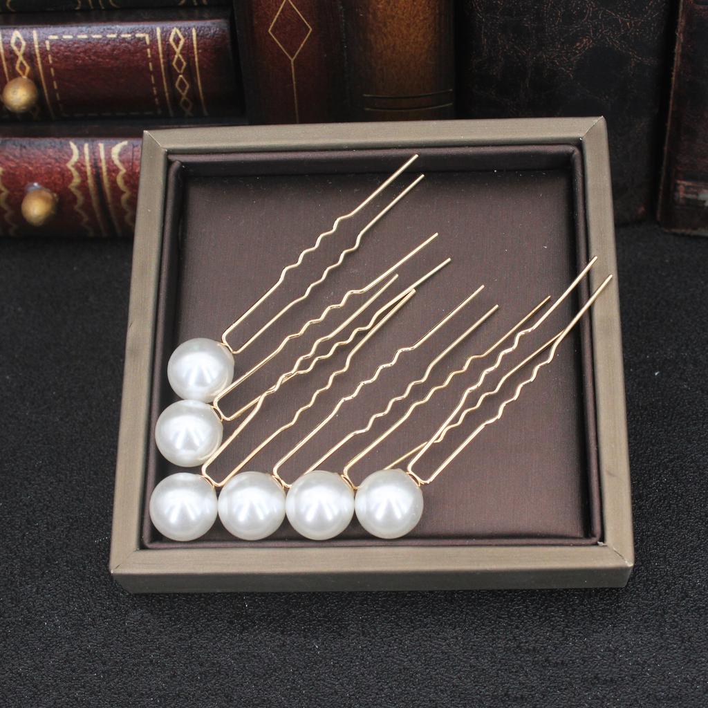Women U Shape Hair Clips Bobby Pins for Women Girls Brides Hairstyling Tools Accessories Crystal Pearl Hairpins Metal Barrettes