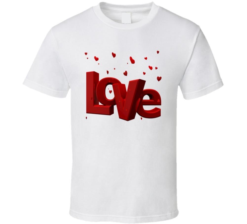 Love Hearts Valentines Day T-Shirt Glam Unisex Fashion Novelty Holiday TShirt XL