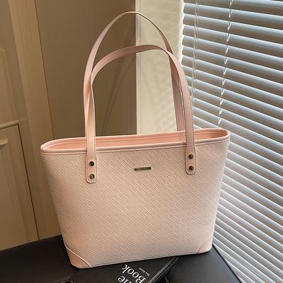 Wholesale Popular Korean Simple Woven Pattern Large-capacity Tote Bag Women's Commuting Versatile High-end Shoulder Bag
