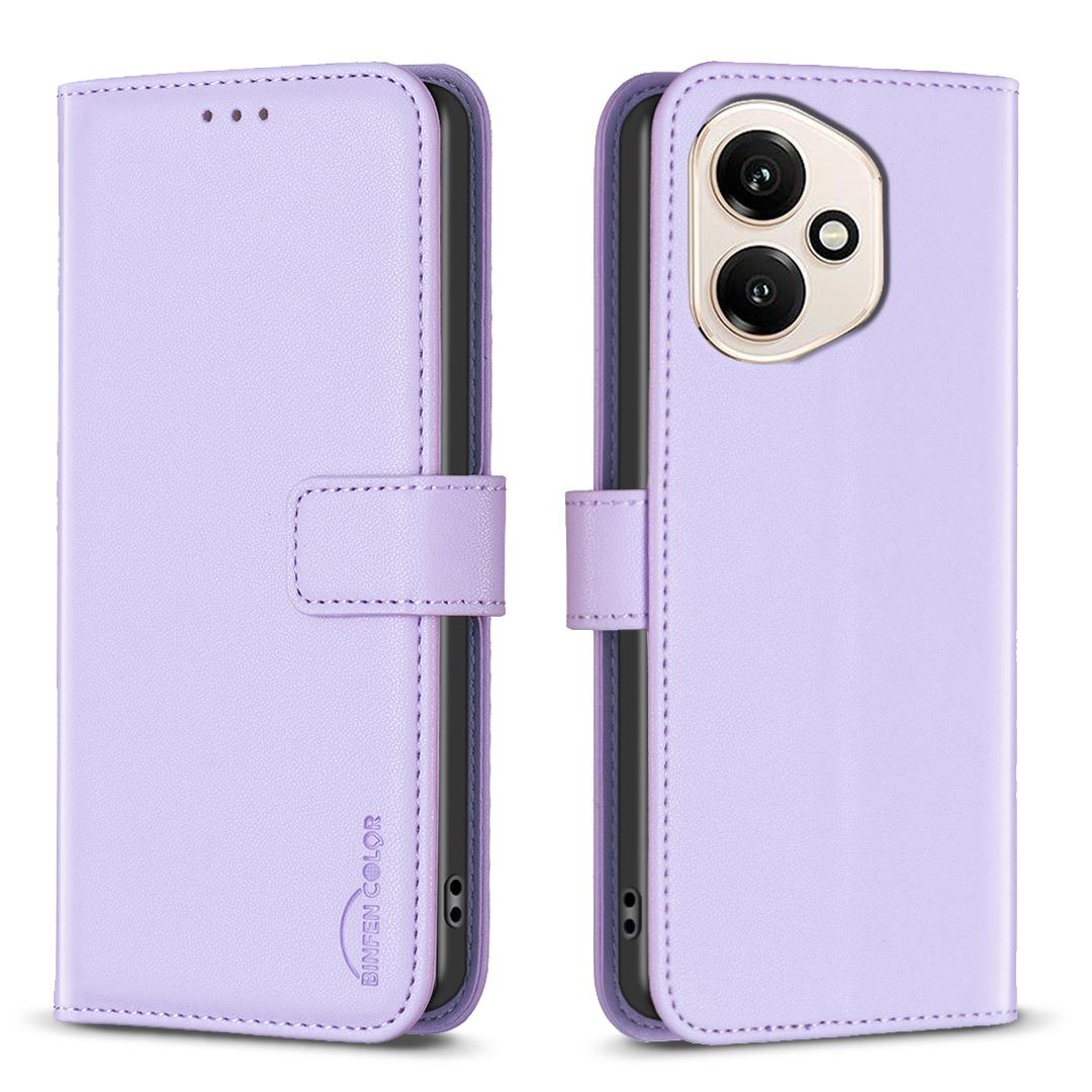 

For Honor 400 Pro 5G (Global) Phone Case BINFEN COLOR BF17 Wallet Folio Flip Leather Cover Purple