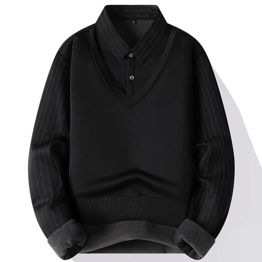 Men's Casual Color-blocking And Patchwork Style Two-piece Hoodie, Men's Loose Lapel Shirt Hoodie