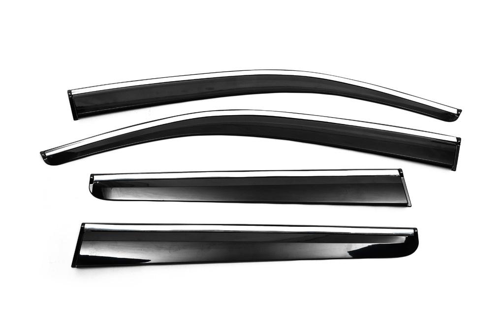 Deflektory větru s chromem (4 ks, Sunplex Chrome) pro Toyota Hilux 2006-2015