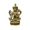 Electroplated Brass Qing Dynasty Guanyin Statue, Unique Four-arm Bronze Pendant for Art & Collectible Decor