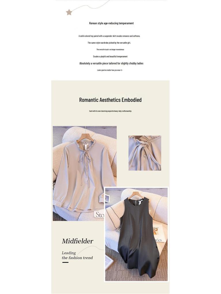 Plus Size Women's French V-neck Bowknot Shirt for Autumn & Winter (130-350 jin)