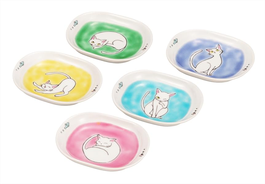 Kutani ware Iwataya 3.5-inch plate set - Shironyan K9-85