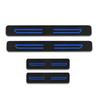 4pcs/Set Blue Carbon Fiber Style Car Door Sill Entry Guard Scuff Plate Cover Stickers PVC Anti Scratch Protector Fit for Toyota