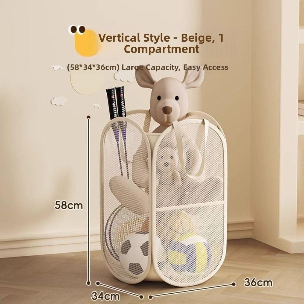 Netz-Spielzeugaufbewahrungsbox für Kinder, große Kapazität, Organizer für Plüschtiere, Wäschekorb, Spielzimmer