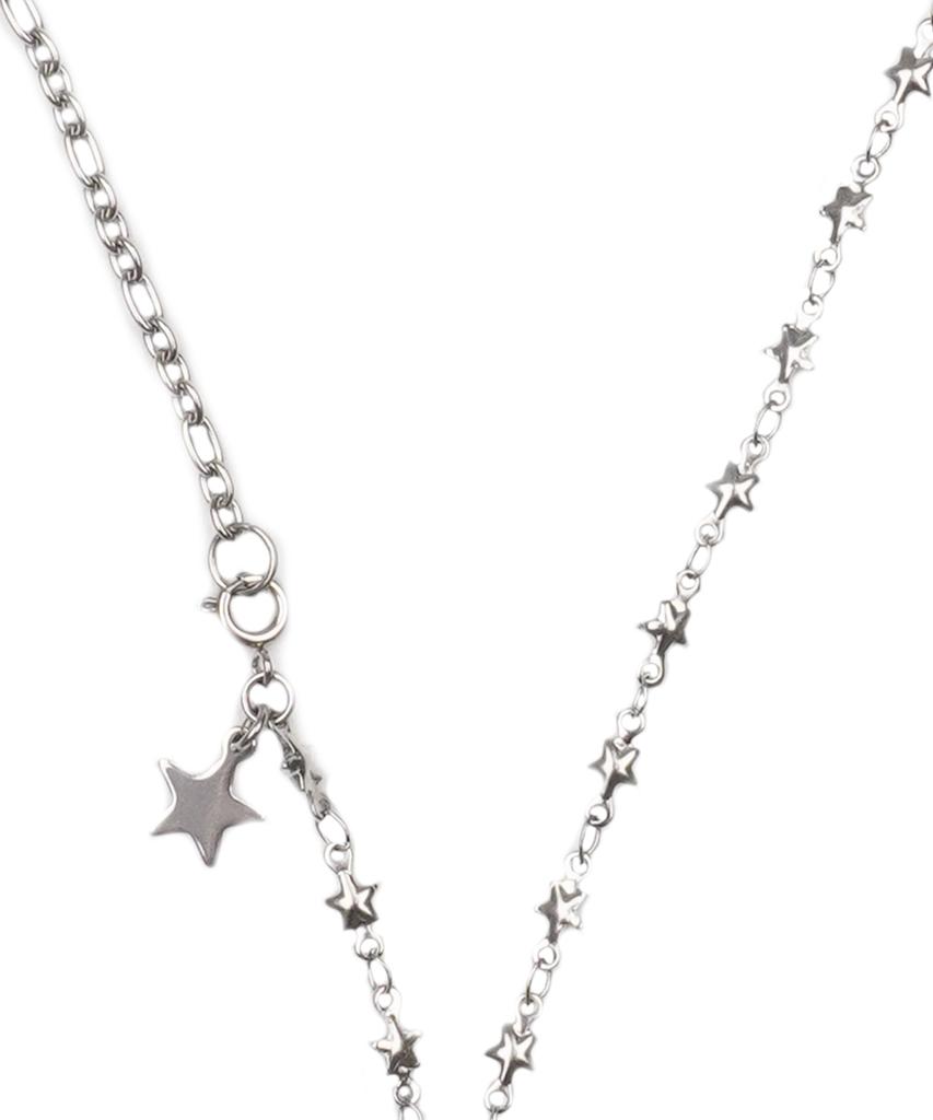 High School Disco Glitter Heart Chain Necklace