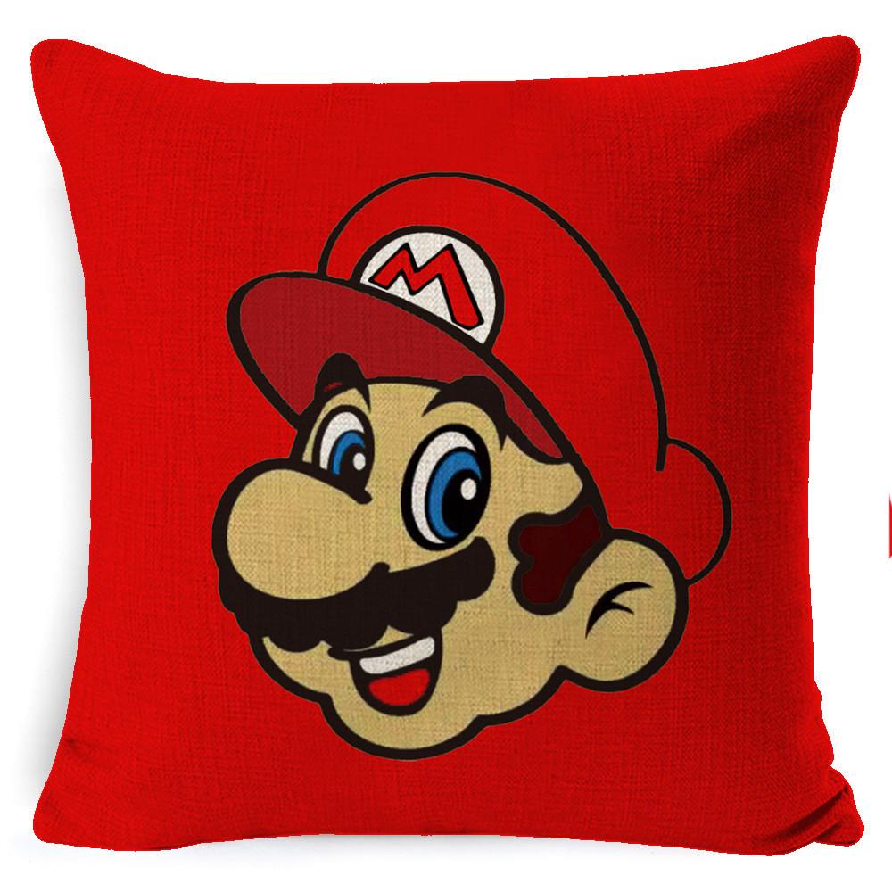 Super Bros Mario Pillow Cover Car Home Living Room Sofa Bedroom Cover Cushion