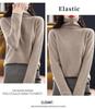 Women's Cowl Neck Wool Sweater: Slimming Autumn/Winter Cashmere Knit Base Layer, Long Sleeve.