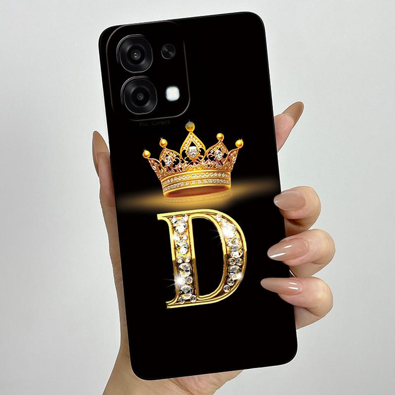 For Oppo A6 Pro 2025 Fashion Initial Letter Couple Phone Case for Oppo A6 Pro A6Pro 4G 5G Soft Silicone TPU Lens Protective Case