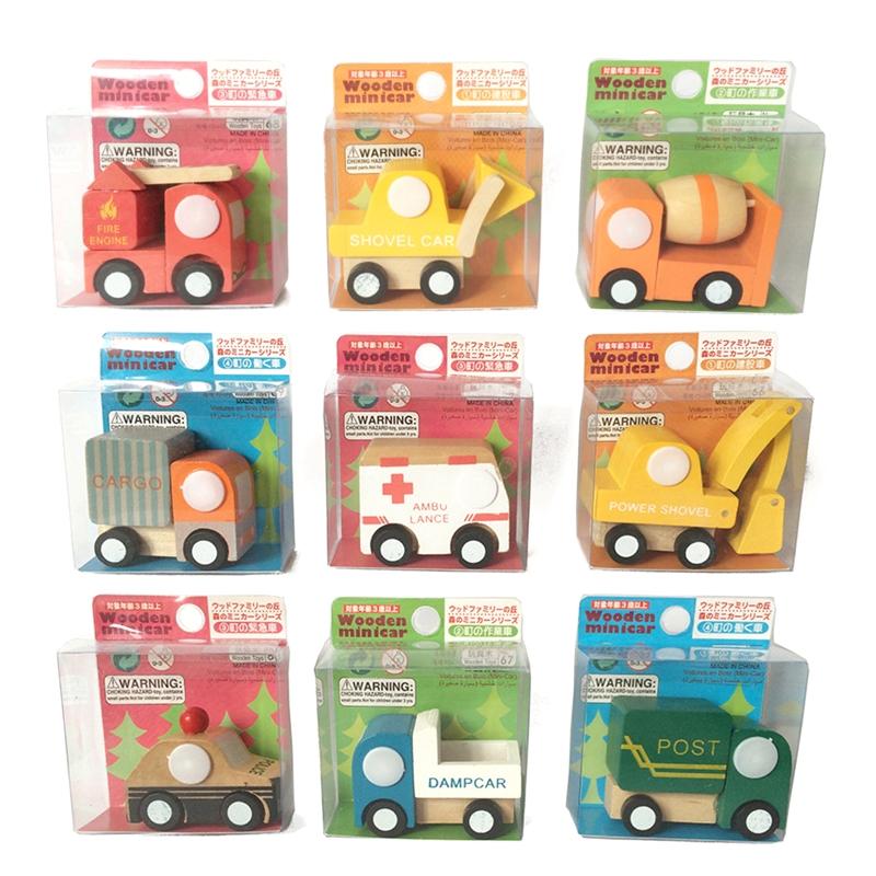 12 Pieces Joint Car Toy Wooden Push & Go Vehicle for W/ Moveable Joints Anti-Collision Toddler for Play Vehicle Children