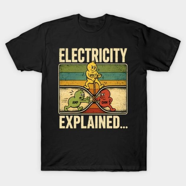 Electricity Explained Funny‑Science‑Cartoon‑Meme Unisex Cotton T‑Shirt