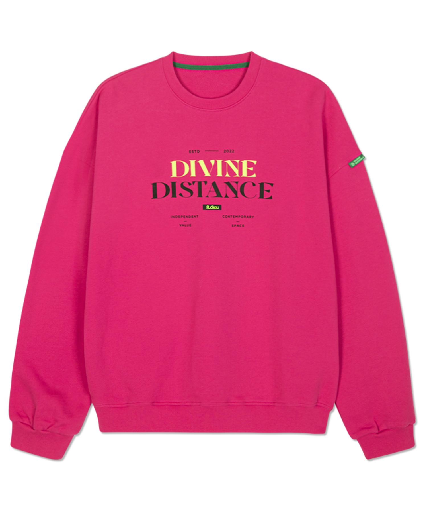 Яркая толстовка с надписью  Divine Distance  [Розовый] L