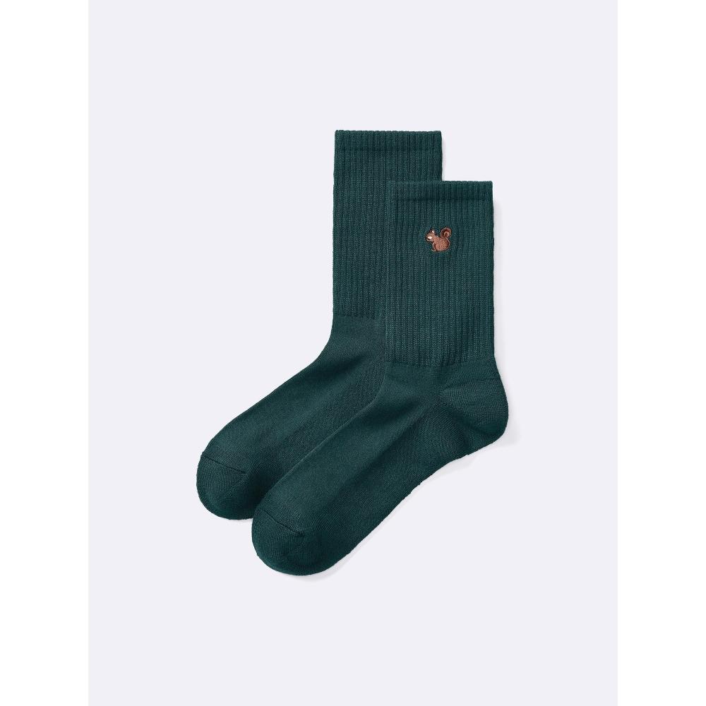 Gu Style Heat High Ankle Socks  Embroidery 