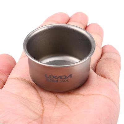 Lixada 35ml Mini Titanium Tea Cup Home Office Outdoor Camping Hiking Coffee Tea Cup Mug 8g
