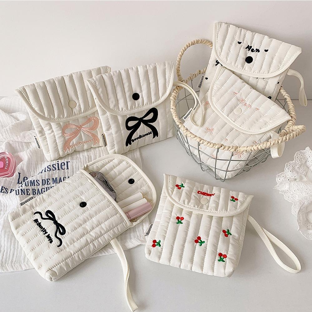 

Cream Style Sanitary Napkins Storage Bag Data Cables Organizer for Women Girls 05