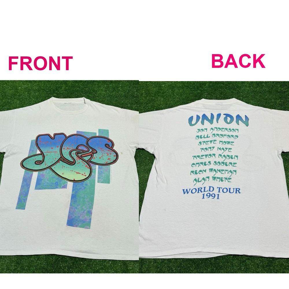 Vintage 1991 Yes Union World Tour Official Tour Tee T Shirt 90s Unisex T-Shirt S