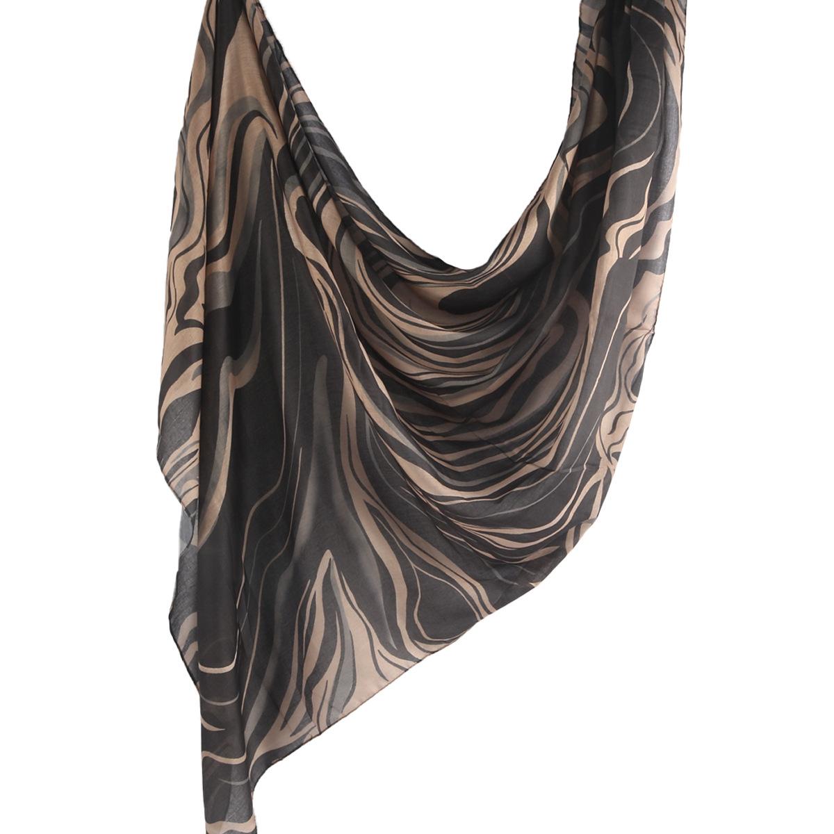 Waterverf Bloemen Viscose Hijab Sjaal Ademend Zacht Lang Mode Sjaals Hoofddoek Paisley Print Moslim Hijabs Voor Vrouwen black