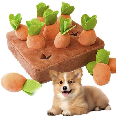 Plush Dog Toys Carrot Pulling Interactive Training Toys for Small Medium Dogs Cats Bite Resistant Puppy Chew Toy Pet Supplies