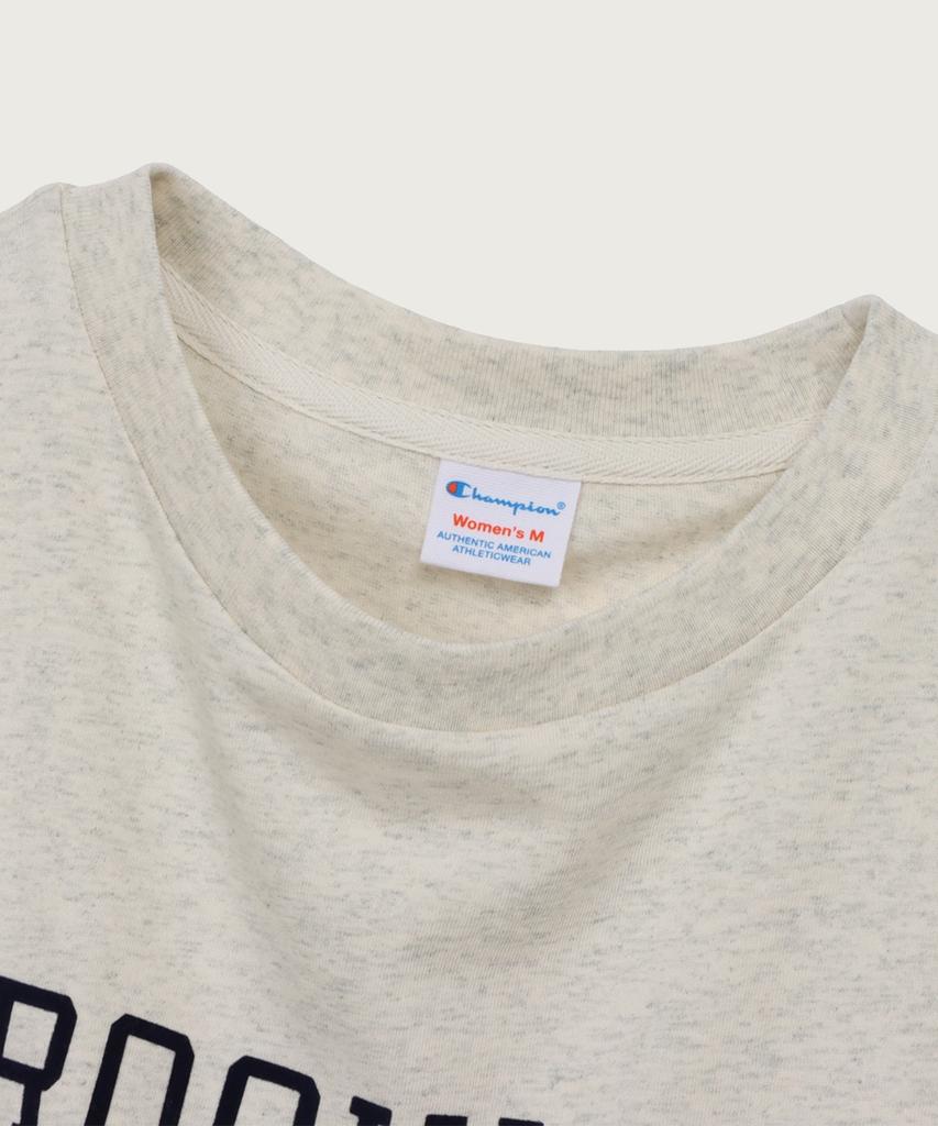 Champion Women'S New York Lettering Short Sleeve T-Shirt Oatmeal