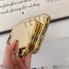 Luxury Gold-Plated Hard Mirror Phone Case for iPhone 12/13/14/15/16/17 Pro Max, Silver Gold-Plated