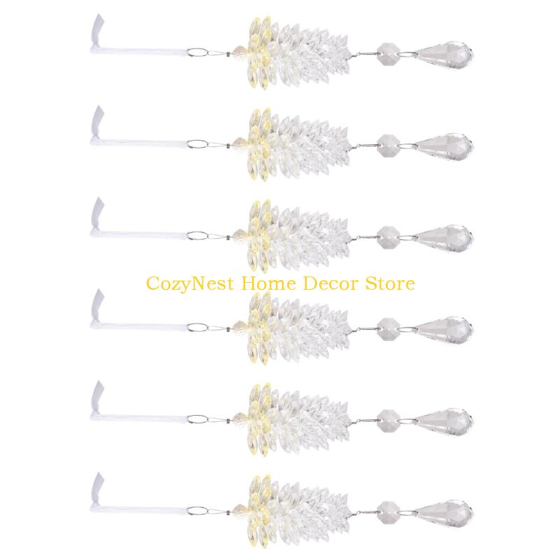 92MF 6 Pcs Simulated Pinecone Pendant Ornament Christmas Decorations Easy To Use For Home Party Garden Decoration