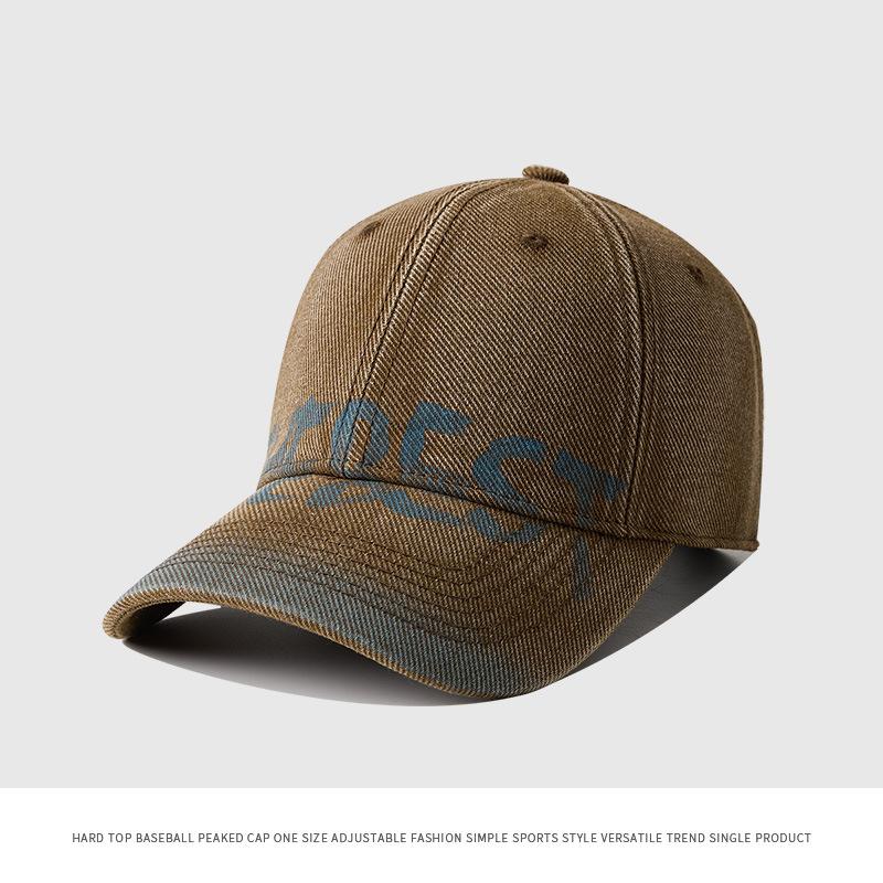 Hat Women European and American Retro Cowboy English Letters Foreign Trade Baseball Hat Graffiti Hat Men British Baseball Cap