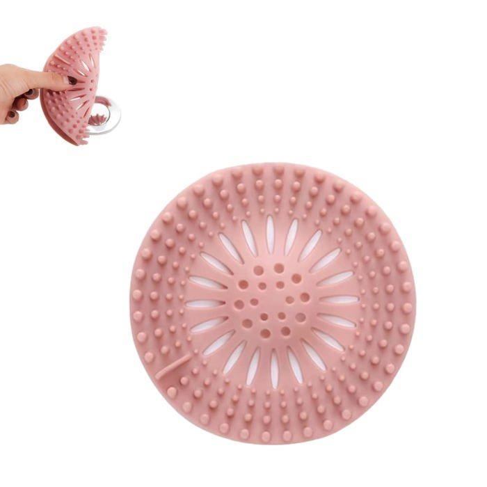Protection de drain - AIMOONSA - Modèle universel - Silicone - Rose - 13,5x13,5 cm