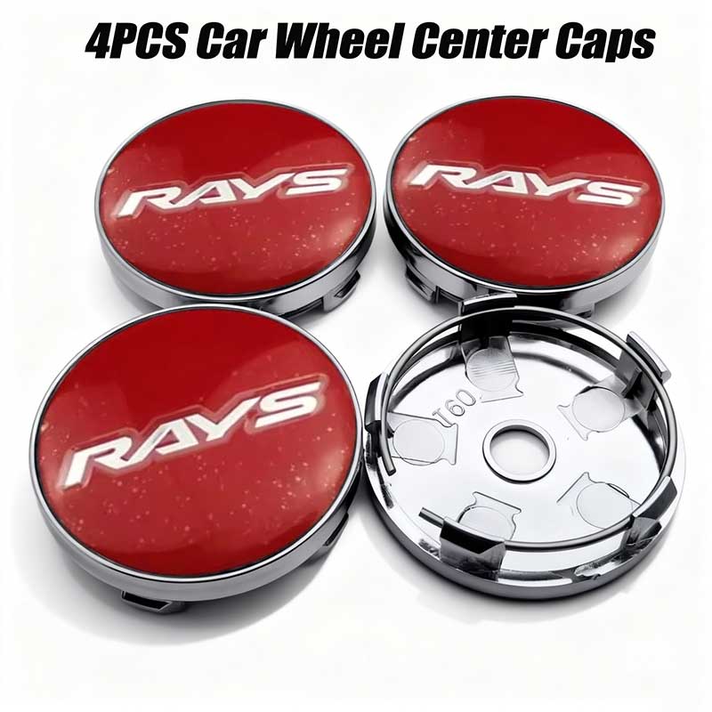 High Quality 4PCS 56mm 60mm RAYS Emblem Universal Car Wheel Center Caps Sticker Dustproof Hub Covers Auto Exterior Accessories