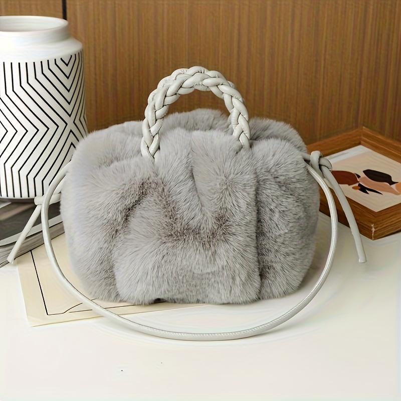 Chic Mini Plush Handbag & Crossbody Bag, Soft Fuzzy Purse with Top Handle, Ideal for Teen Parties, Outings, School, Everyday Use