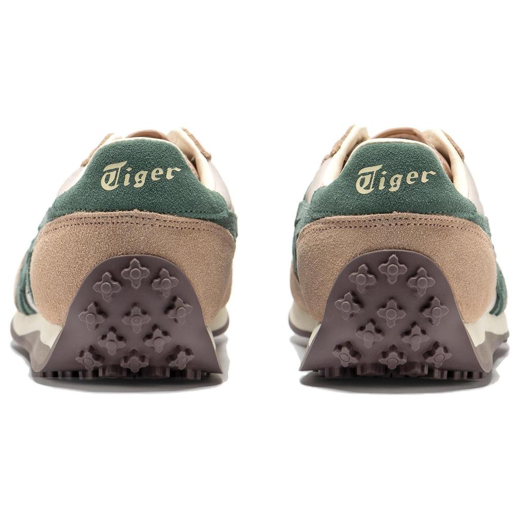 ONITSUKA TIGER Edr 78 Malla Cuero Cómodo Versátil Absorción de Impactos Duradero Zapatillas Casuales de Caña Baja Unisex Marrón Verde 1183C263-250