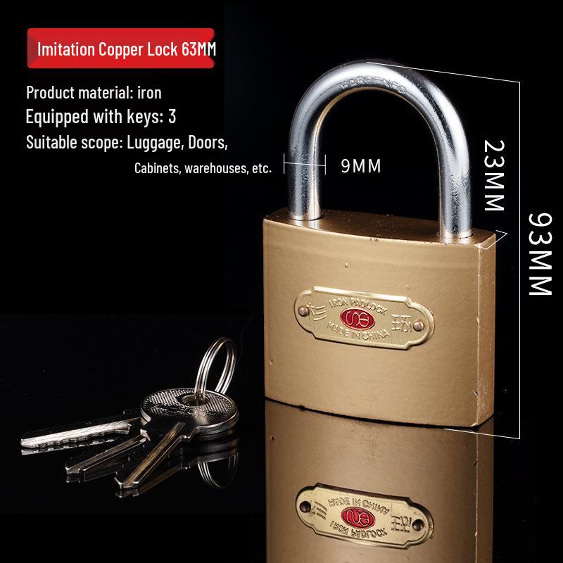 Thick Shackle Drawer Door Padlock - Single Open, Multiple Sizes, Small Iron Head for Household Electric Meter Box