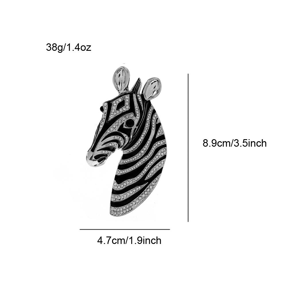 Neue Emaille und Strass Zebra Brosche Frauen und Mann Unisex Tier Pin Mode Mantel Schmuck 2 Farben erhältlich