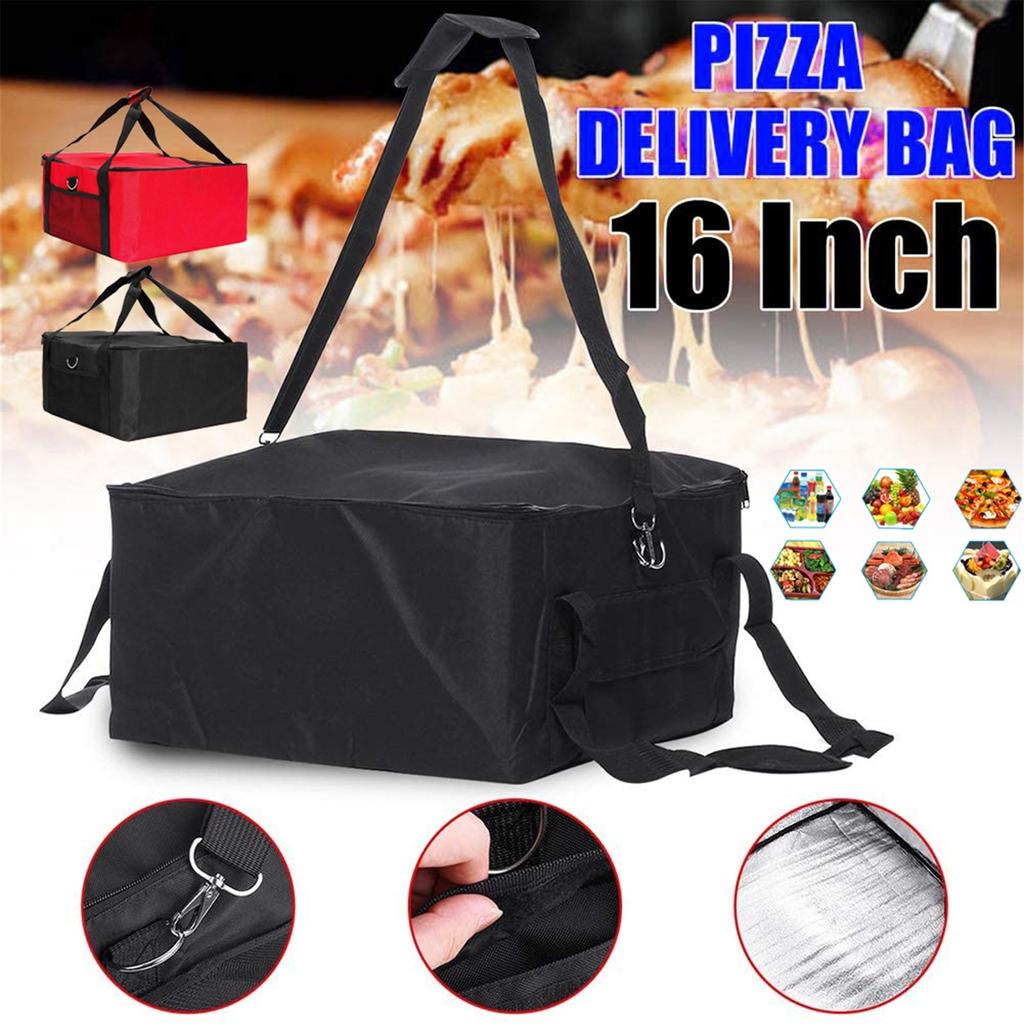 Pizza Bag Extra Large Thermal Insulation Winter Meal Delivery Red Pizza