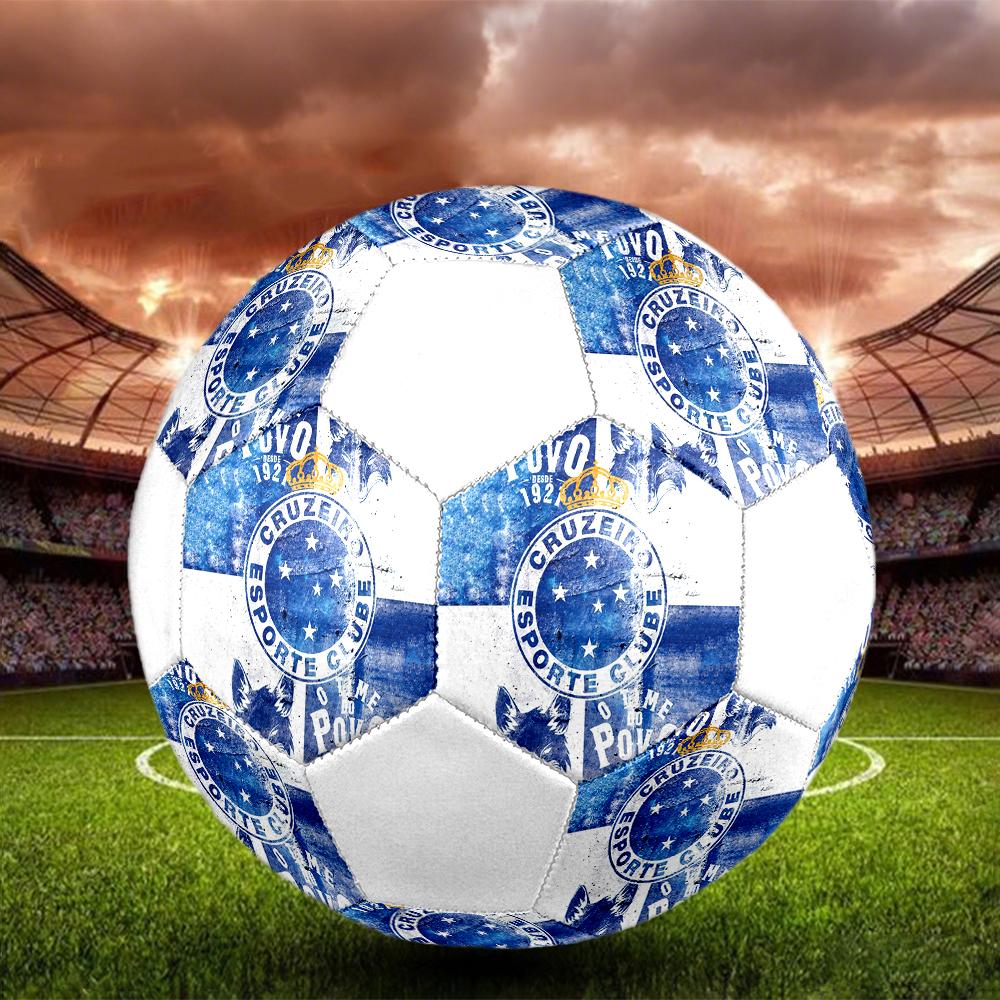 Cruzeiro Esporte Clube Soccer Ball, Colorful, Suitable for All Ages, Machine-stitched, PVC Material, Competition Grade, Durable and High Bounce