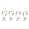 Angled Closet Accessory Rack, White Plastic Double Sided Hanger Holder for Scarves Belts and Closet Storage Use