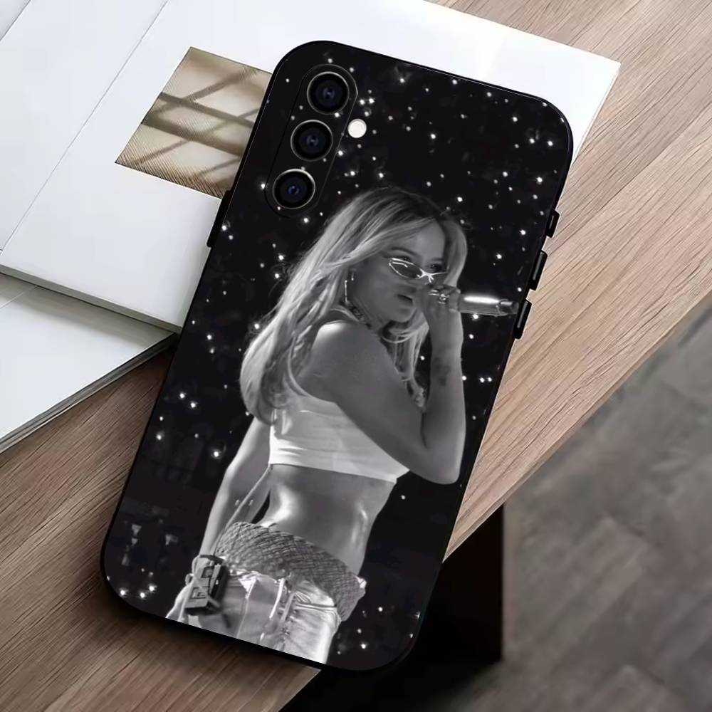 KK-Karol G -T- Tropicoqueta  Phone Case Black Silicone Soft For Samsung Galaxy A73,A72,A71,A70,A53,A52,A51