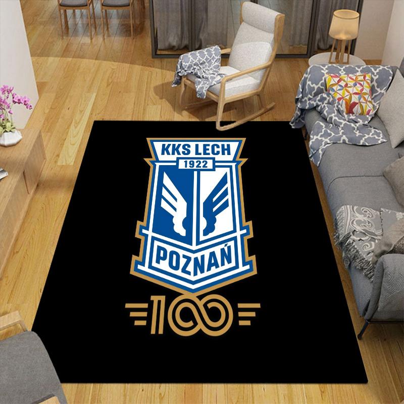 Lech Poznań FC Home Sofa Decoration for Living Room & Bedroom, Non‑Slip Play Flannel Floor Mat for Game Room