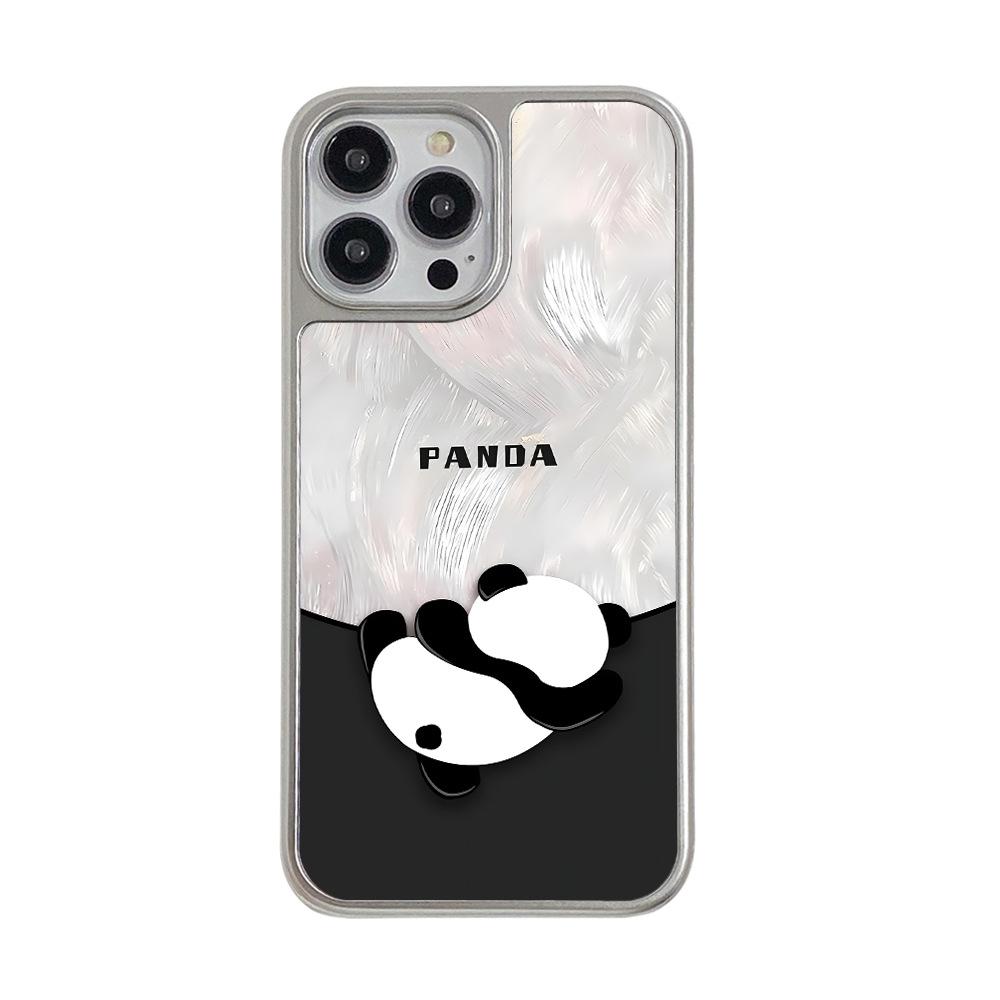 Selection of matte AG glass mobile phone case Apple 16promax cute panda iphone17 personalized hard case